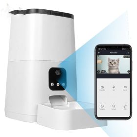Intelligent Timed And Quantitative Fully Automatic Pet Feeder (Option: White-Video 5G Dual Band Edition-US)