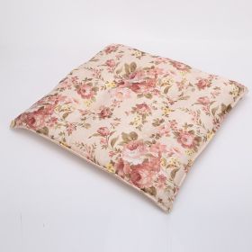 Household Pastoral Transfer Printing Flower Belt Binding Cushion (Option: Orange square-No zipper)