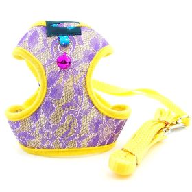 Fashion Lace Mesh Fabric Traction Rope (Option: Purple-L)