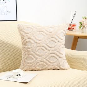 Solid Color Sofa Pillow Living Room Headrest Pillow Cover (Option: Offwhite-45*45cm)
