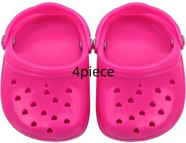 Dog Hole Shoe Wear-resistant Silicone (Option: Rose Red-4piece)