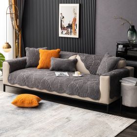 All-season Anti-skid Modern Fabric Sofa Towel Cover (Option: Dark Grey-70X180cm)