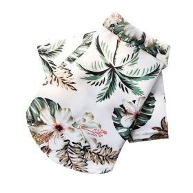 Small And Medium Dogs Beach Pineapple Shirt Hawaiian Pet Dog Cat Golden Retriever Spring And Summer Four Seasons Clothes (Option: Coconut Tree Shirt White-XL)
