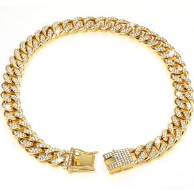 New Diamond Golden Dog Collar (Option: Gold-26inch 65cm)