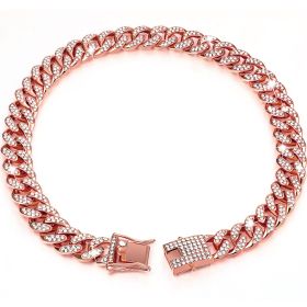 New Diamond Golden Dog Collar (Option: Rose Gold-18inch 45cm)