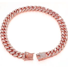 Diamond Hip Hop Dog Collar Necklace (Option: Rose Gold-22inch 55cm)