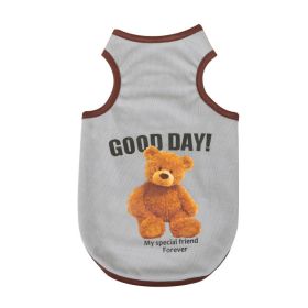 Breathable Thin Pet Clothes Summer Puppy Clothes Cat Clothes Dog Vest (Option: Gray-L)