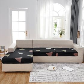 Milk Silk Printed Sofa Seat Cover Stretch Sofa Cushion Cover (Option: Triangle-Four People)